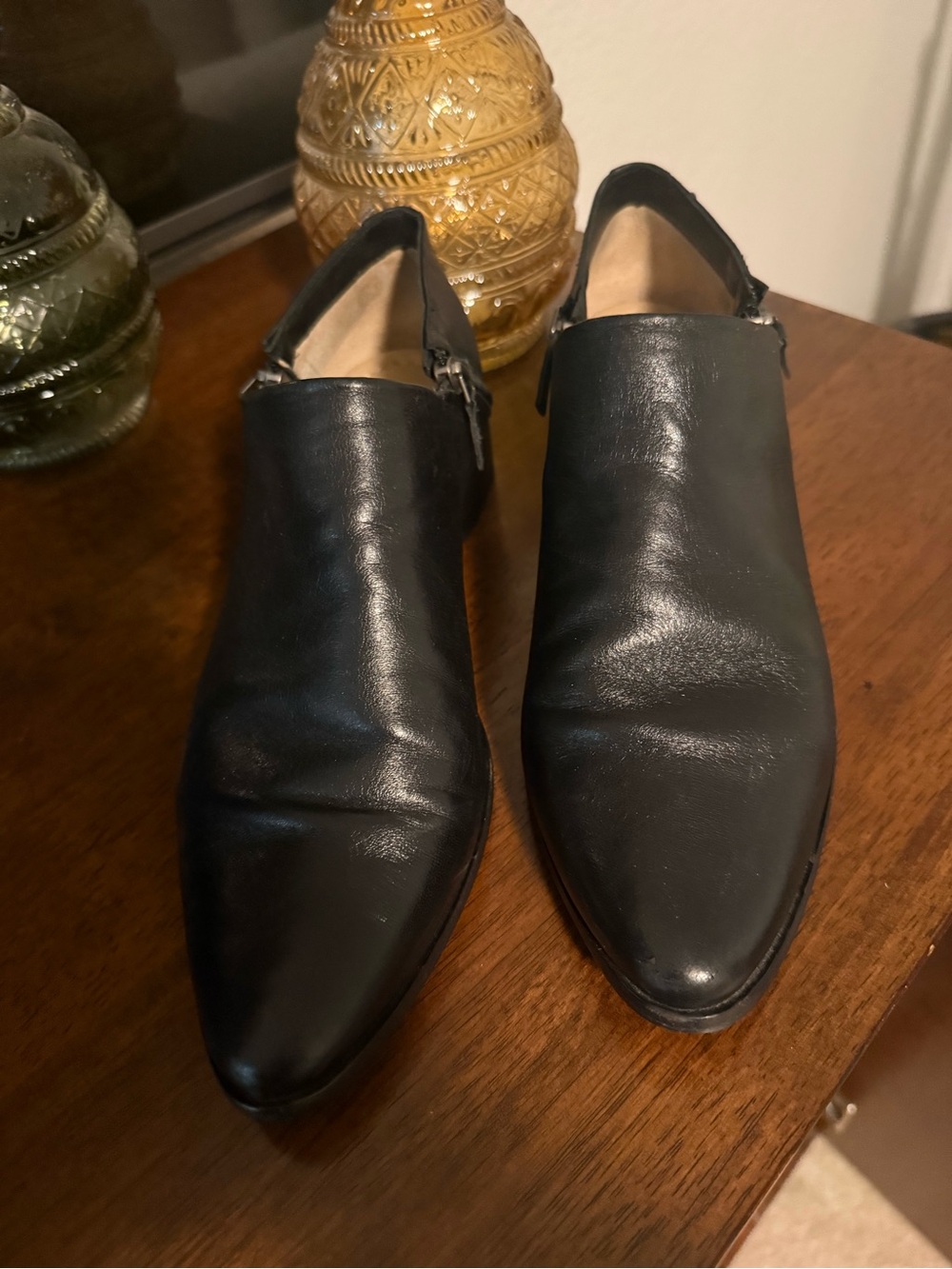 Women’s Black Leather Shootie Dress Shoes